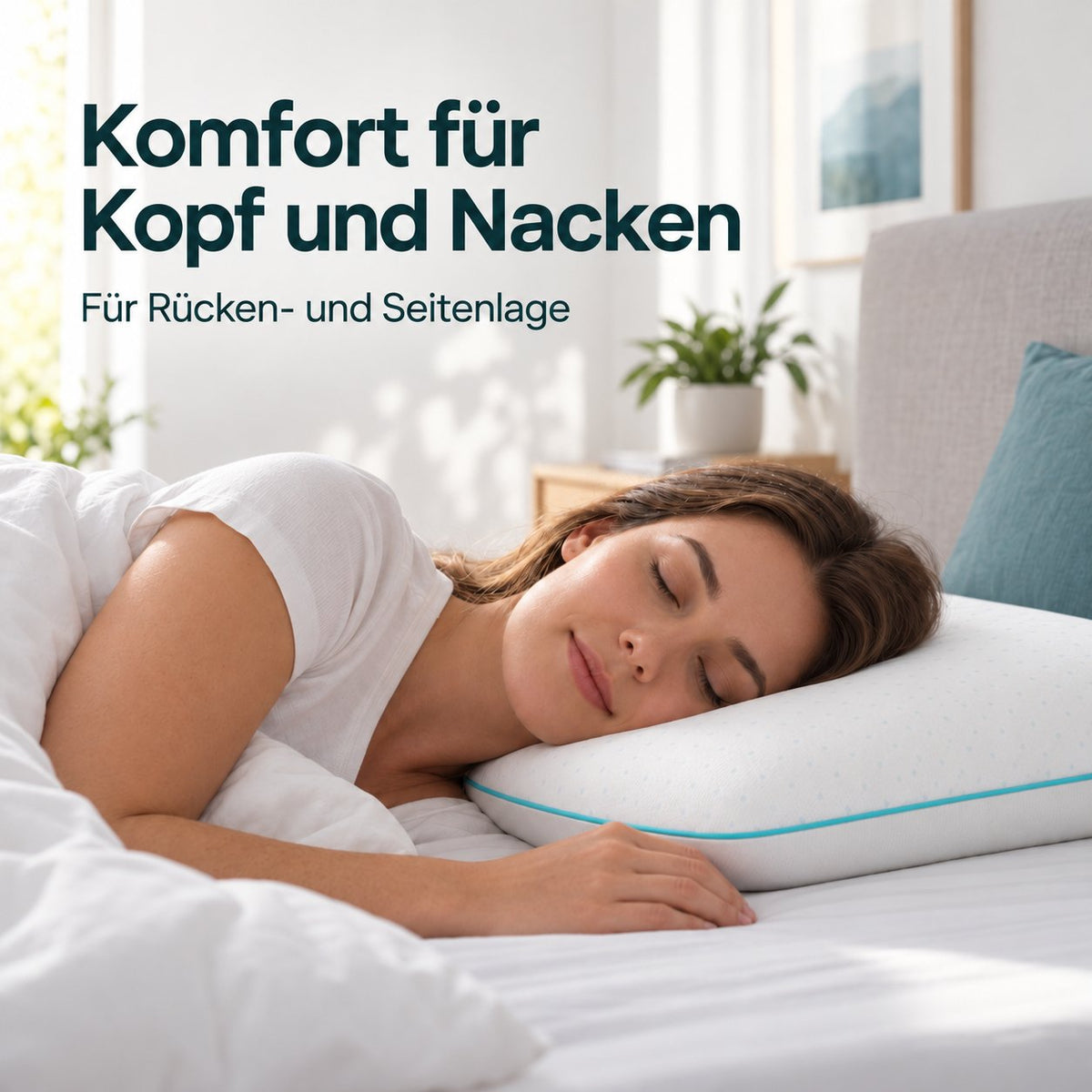 Kopfkissen Vital-Dream – Seitenlage · flacheres Kissen · Höhe 12,5 cm
